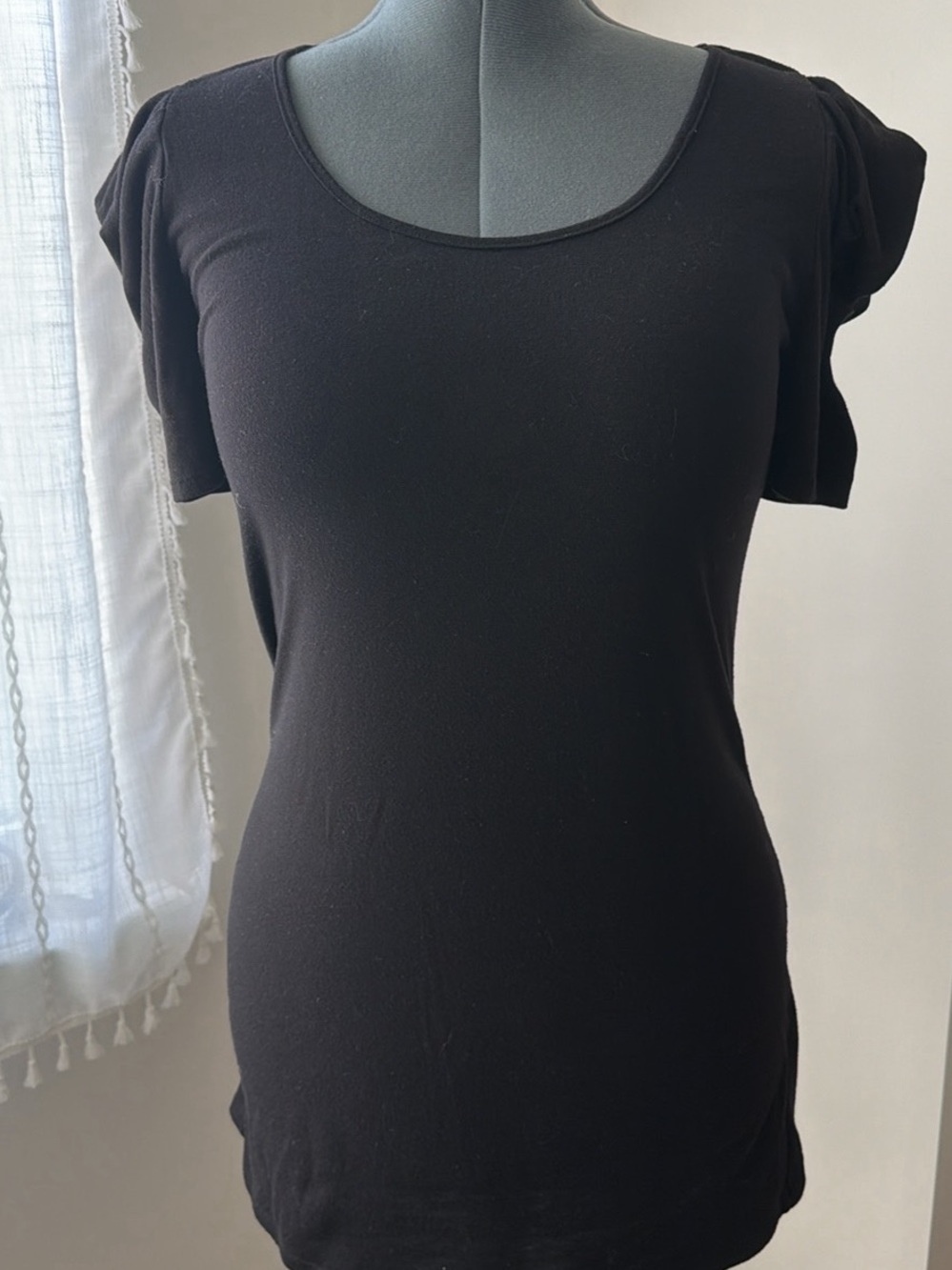 one clothing Black Scoop Neck Short Sleeve Top